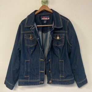 Mwah Jeans Denim Jacket Blue Buttons up 2X